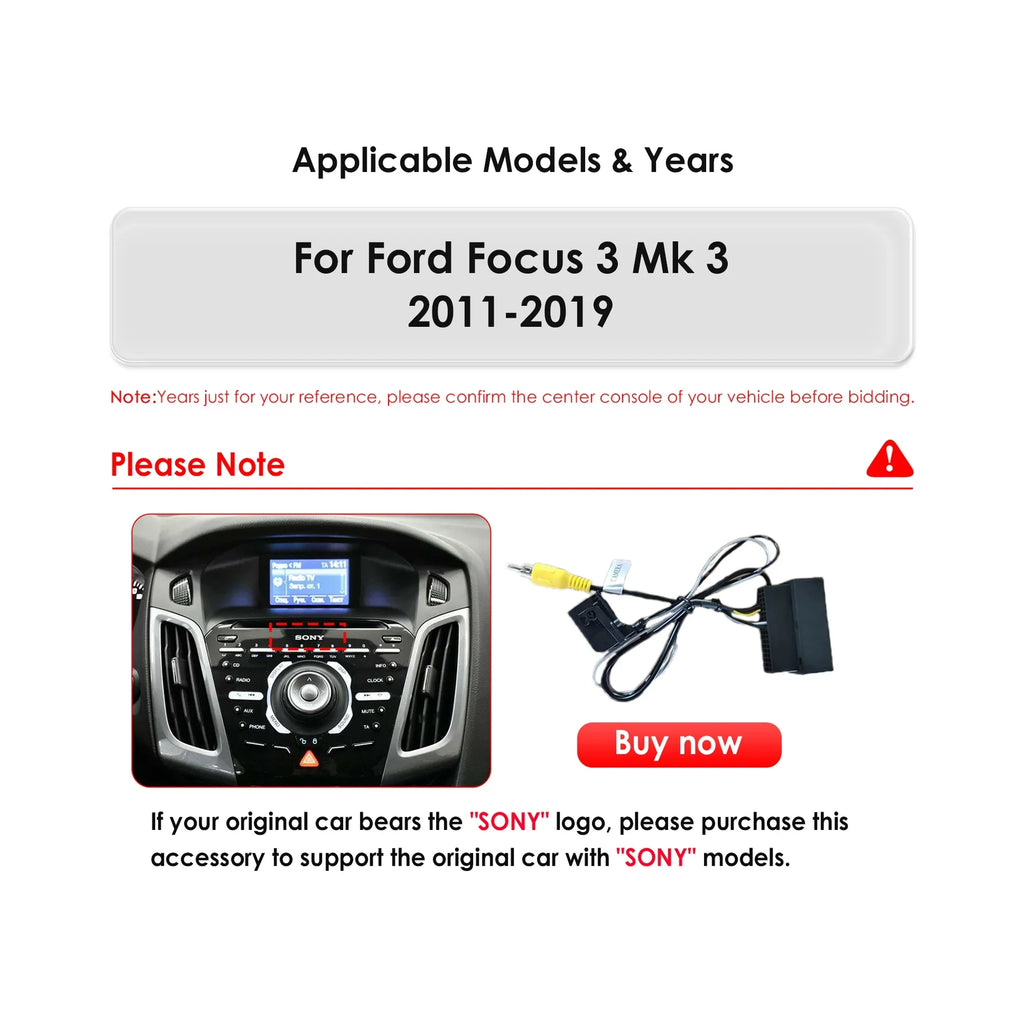 Apple Carplay Android 13.0 Wifi Bluetooth 4+32GB RDSize 9.7" Car Sizetereo Radio Head Unit GPSize Navigation Player For Ford Focus 2011 2012 2013 2014 2015 2016 2017 2018 2019