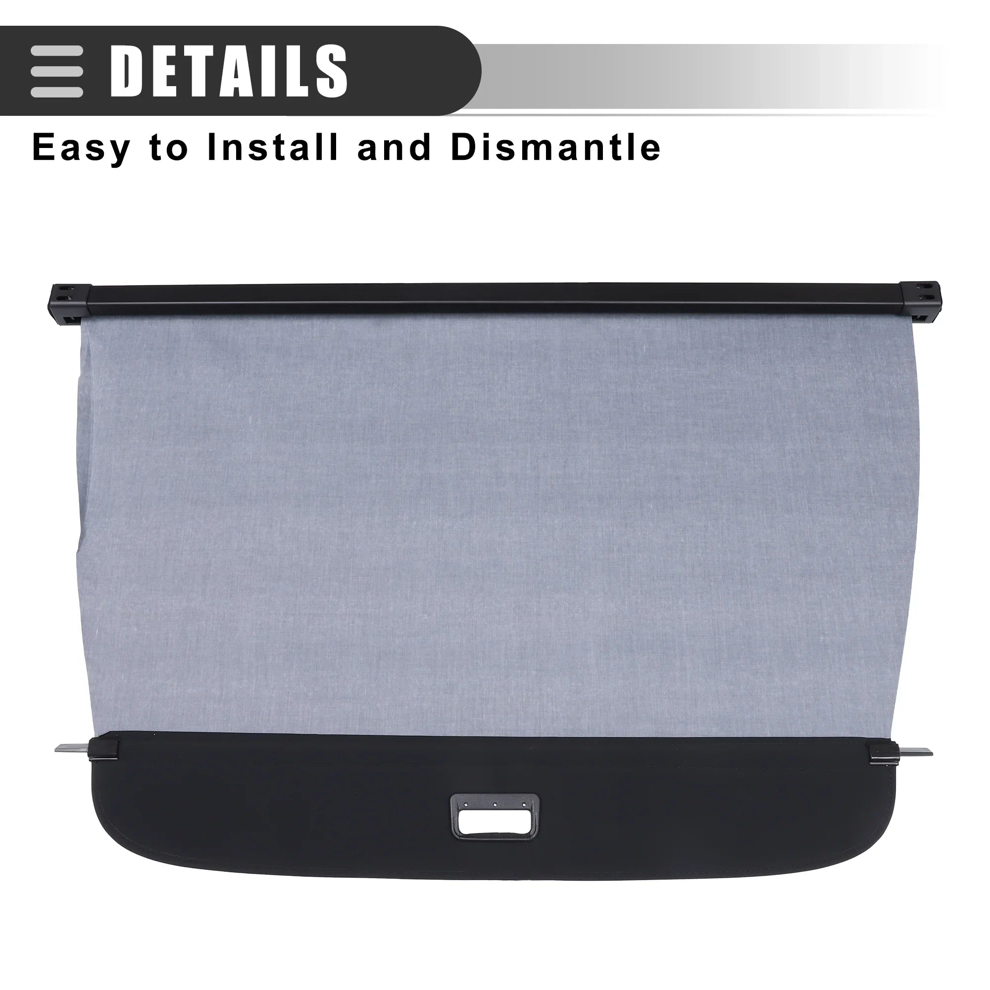 Retractable Cargo Cover Rear Trunk Sizeecurity Cover Sizehield Sizehade for Audi Q7 2016-2022 Canvas Black