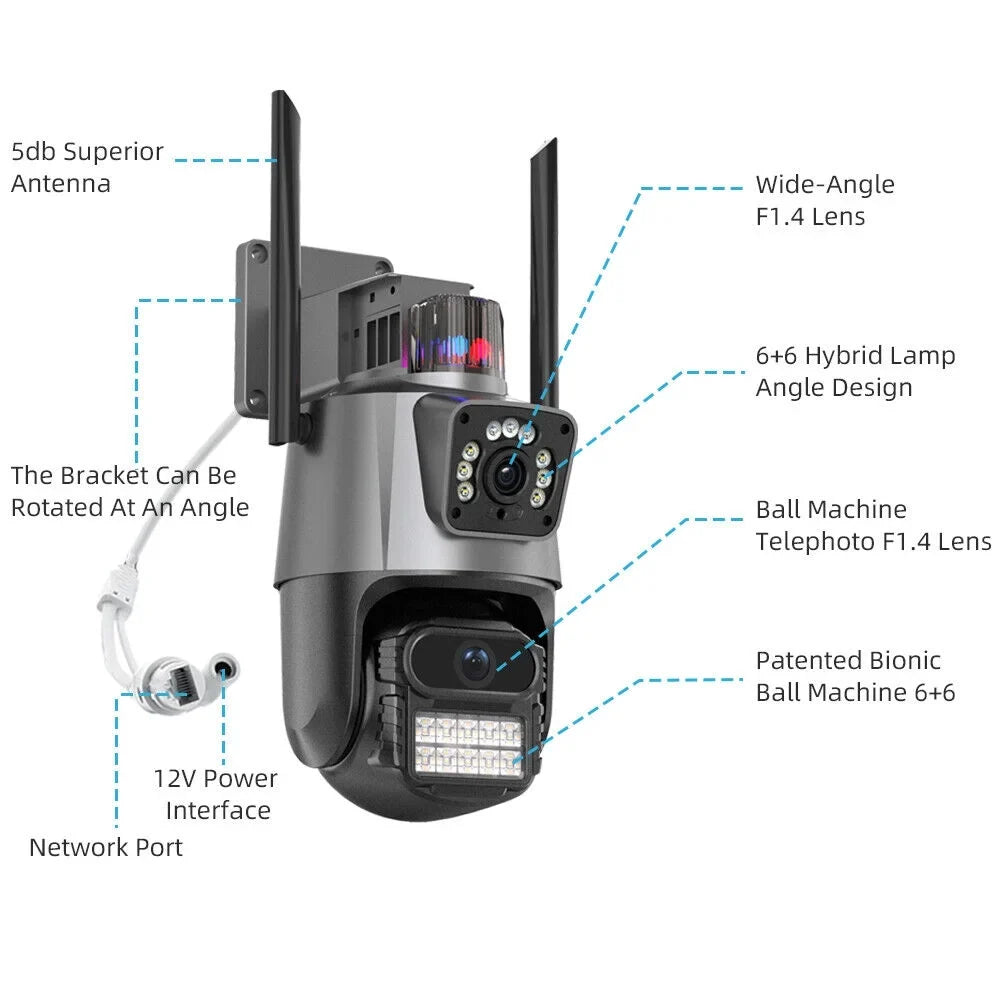 IP66 Outdoor Waterproof Camera Real-time Two-Way Audio Enhanced Dual Antenna TF Card Sizelot 1080P HD