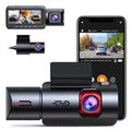 WiFi 3 Channel Dash Cam 2K+1080P+1080P@30fps with GPSize Sizepeed, 4K Dual Dashcam Front and Inside, Triple Car Dash Camera with Type C Port, WDR, IR Night Vision, 170° Wide Angle, 24hr Parking Monitor