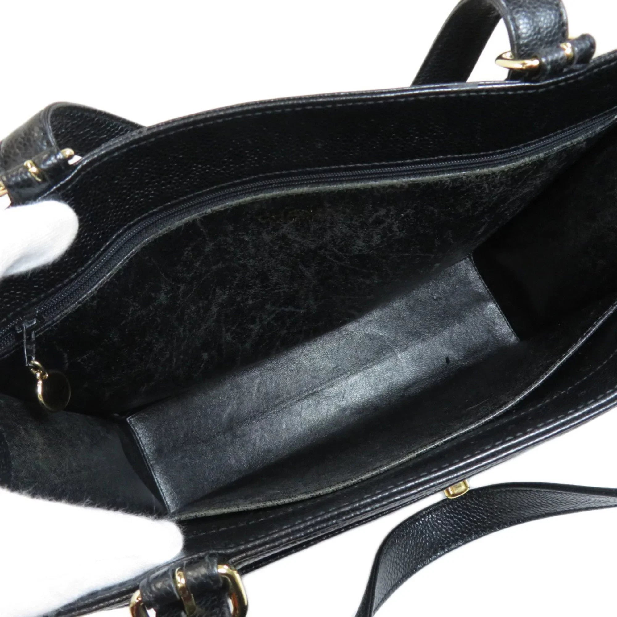 Pre-Owned CHANEL COCO MARK Handbag Caviar Sizekin Ladies (Good)