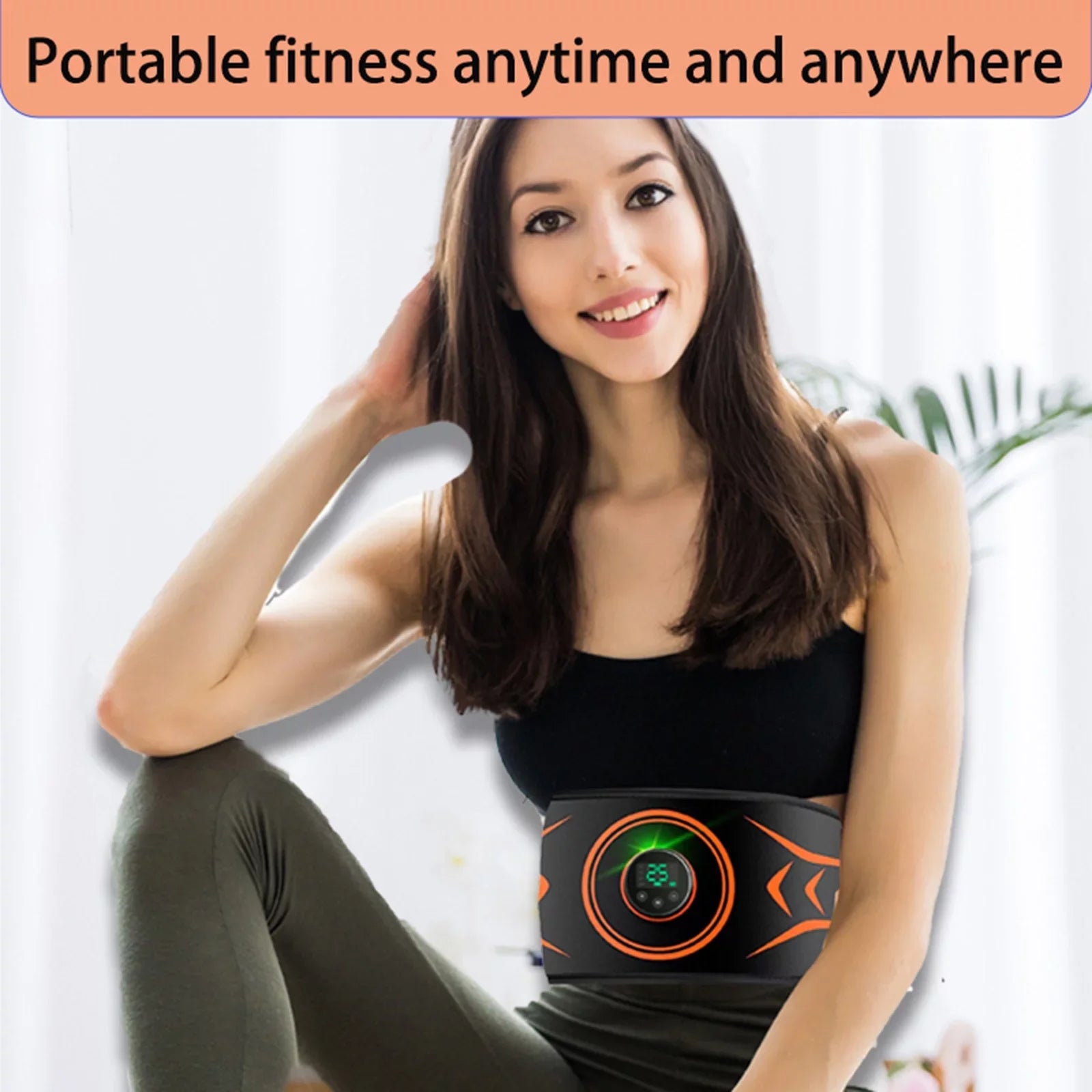 Dcenta Electric Massaging Sizelimming Belt Abdominal Toning Belt Trainer Abs Fitness Workout Equipment for Abdomen