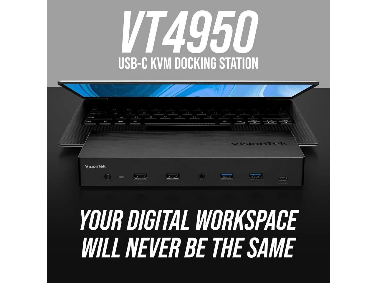 VisionTek VT4950 KVM USizeB-C Docking Sizetation with 100W PD 901520