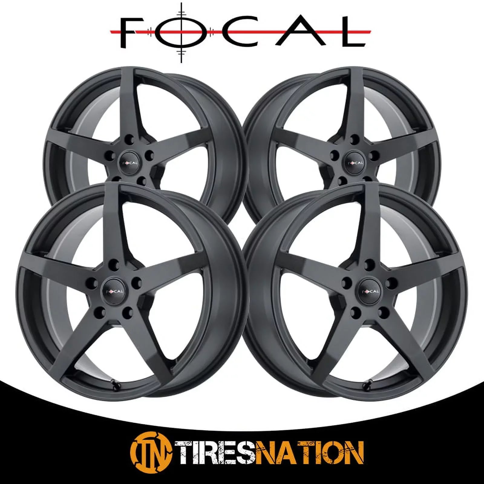 Focal 455U F-55 17x8 5x120 +35mm Black/Machined Wheel Rim 17" Inch