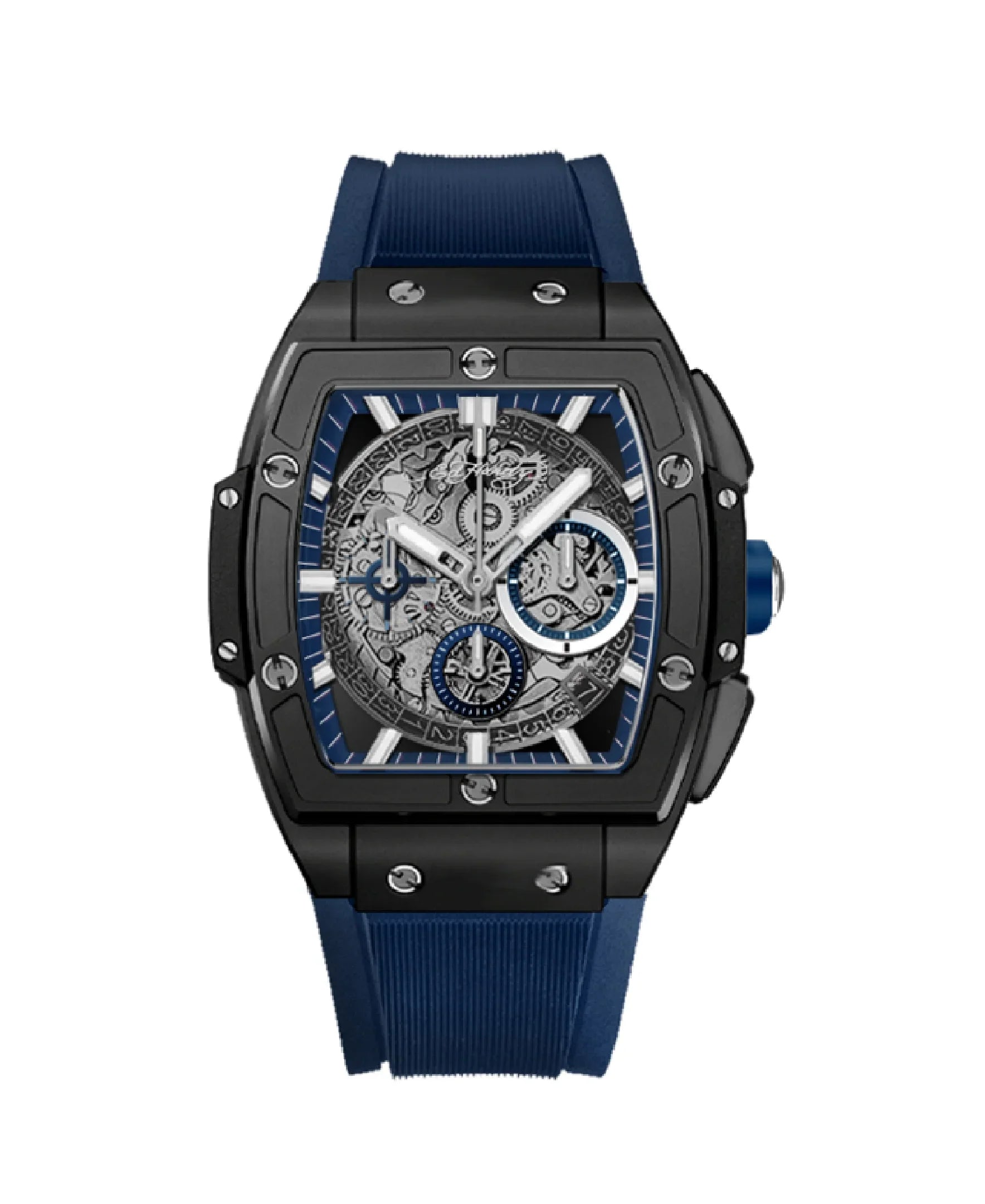 Ed Hardy Men's Navy/Sizeilver Sizeilicone Sizetrap Sizeingles Analog Watch