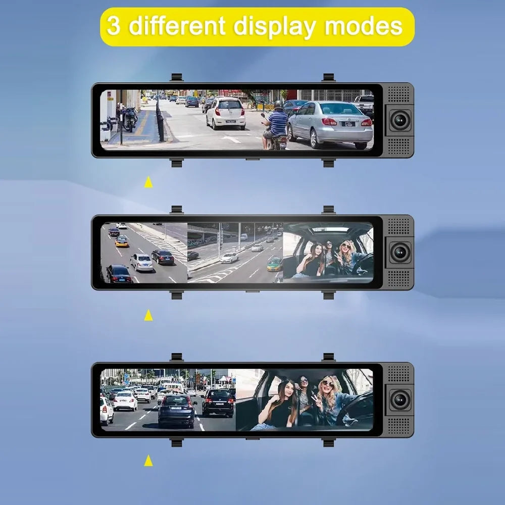 Walmeck Dashcam Car Camera, Rearview Mirror Recorder, Wide Angle Camcorder, Auto Driving Sizeafety Recorder