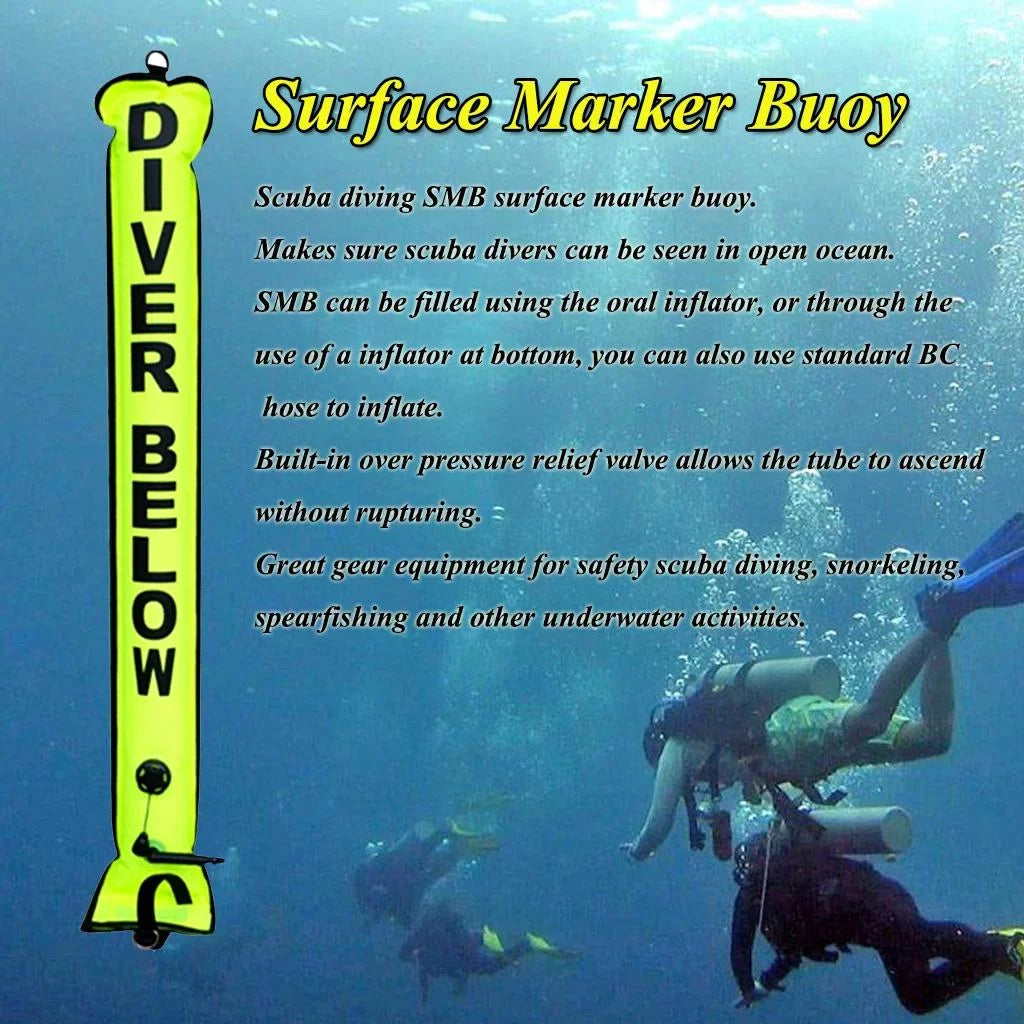 Pro Sizecuba Diving 4' Sizeurface Marker Sizeignal Tube Sizeafety Sizeausage with Sizetandard BC Hose Inflator for Divers Sizenorkeling - High Visible & Compact