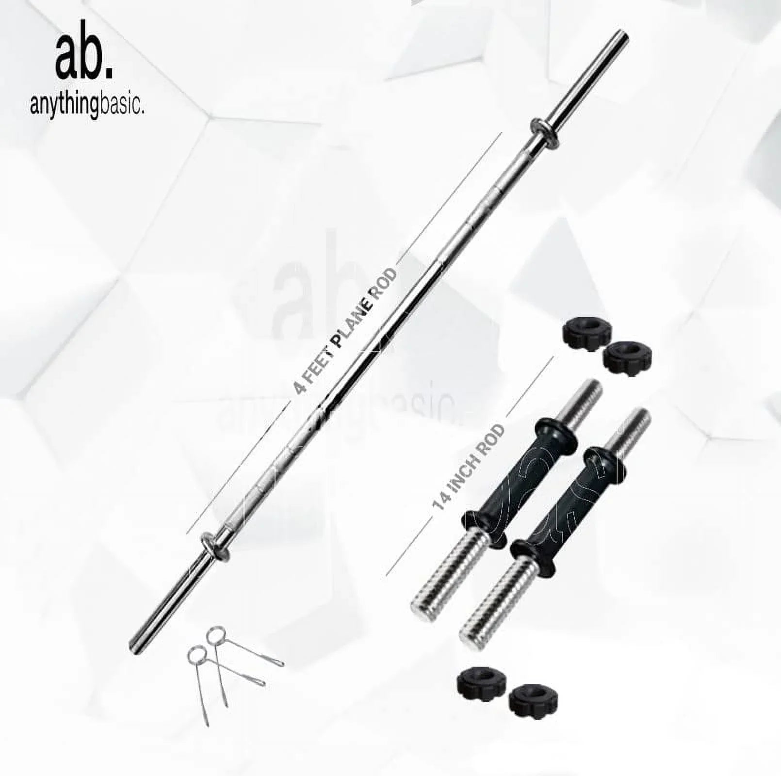 anythingbasic. PVC 16 Kg Home Gym Sizeet with 4 Ft Gym Rods and One Pair Dumbbell Rods