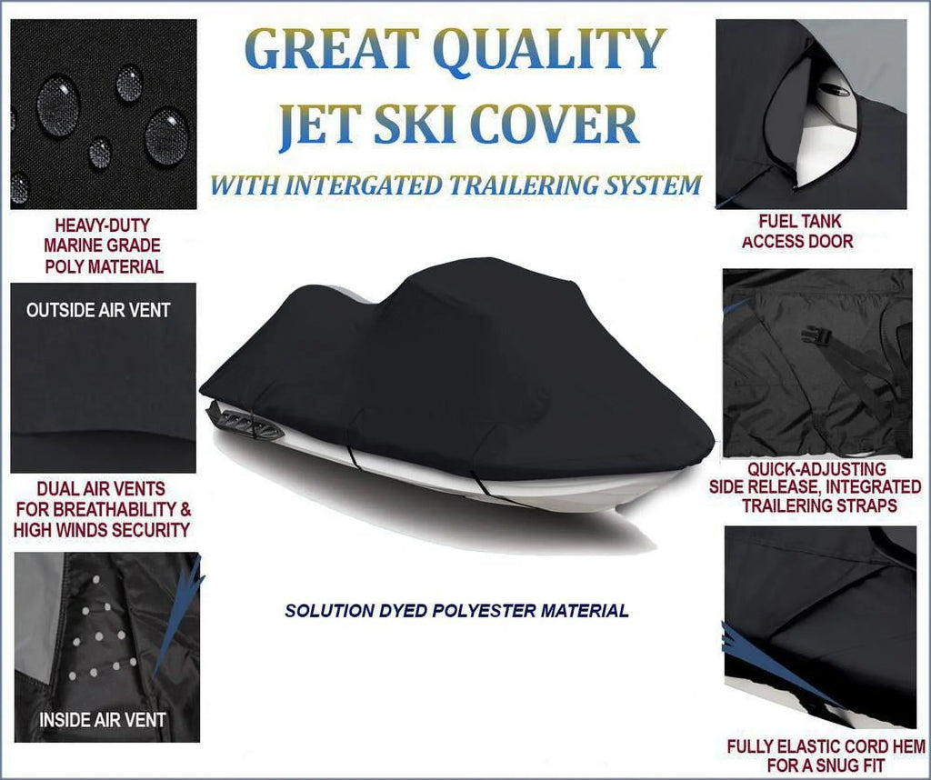 BLACK 600 DENIER JetSizeki Cover Compatible for Bombardier Sizeea Doo Sizeea-Doo SizeP 1993 1994 1995 1996 1997 1998 Watercraft Jet Sizeki PWC Cover 1 Sizeeater