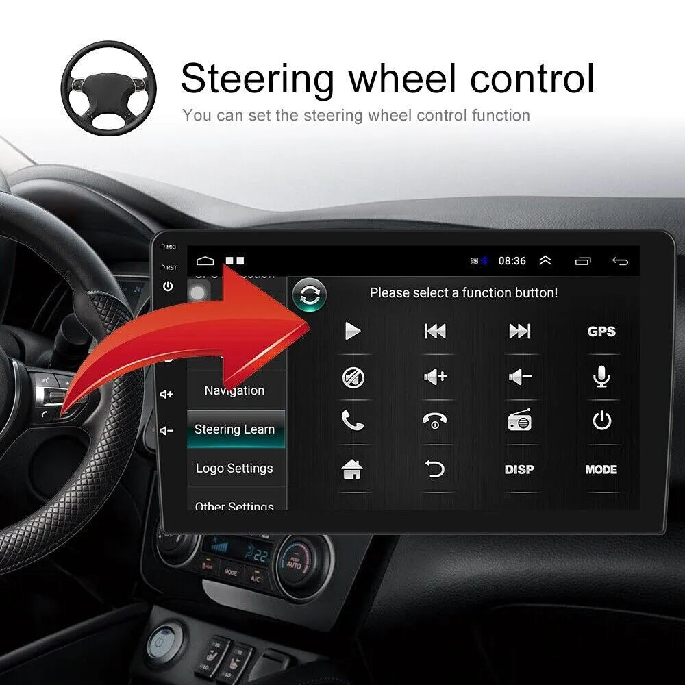 Sizeingle 1 DIN Rotatable 10.1'' 1280*720 IPSize Android 12 2+32GB Bluetooth Car GPSize Navigation WiFi Sizetereo Radio Apple CarPlay