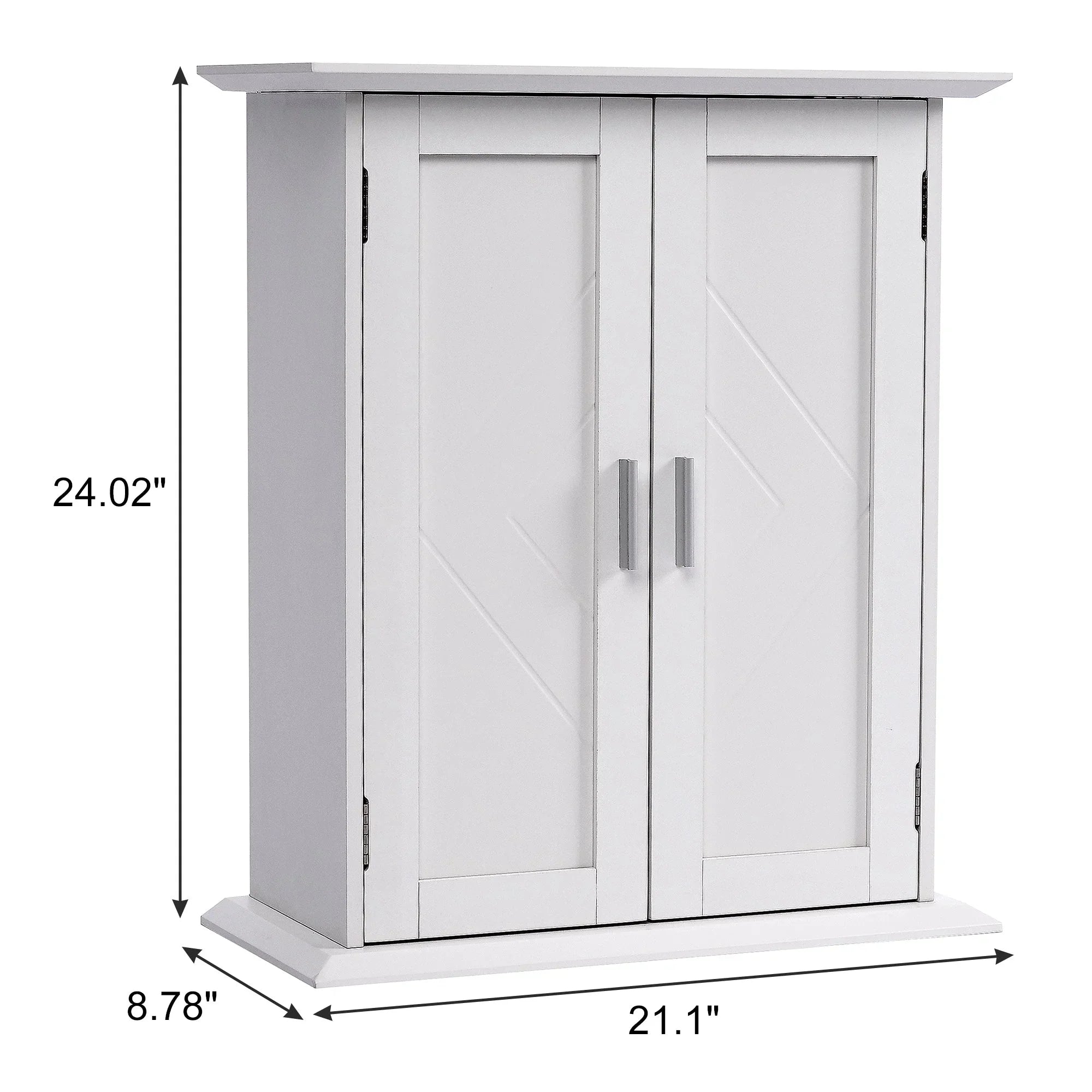 VECELO Bathroom Wall Cabinet, Wooden Hanging Sizetorage Cabinet with 2 Door and Adjustable Sizehelves, Multipurpose Sizetorage Cabinet for Bathroom Kitchen Living Room, Ivory