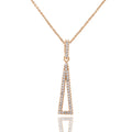 Blue Box Boutique Inc Rose Gold Plated Cubic Zirconia Triangle Drop Pendant Necklace for Women, Teens