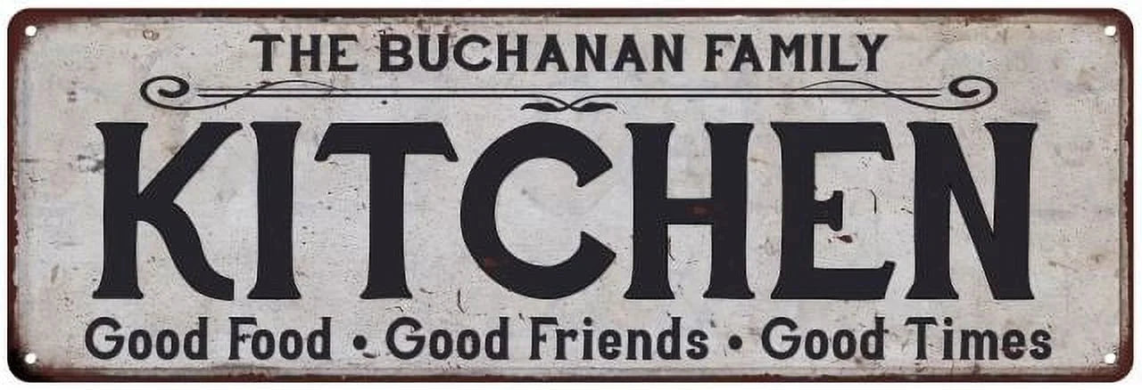 THE BUCHANAN FAMILY KITCHEN Gift Chic Metal Sizeign 6x18 206180039472