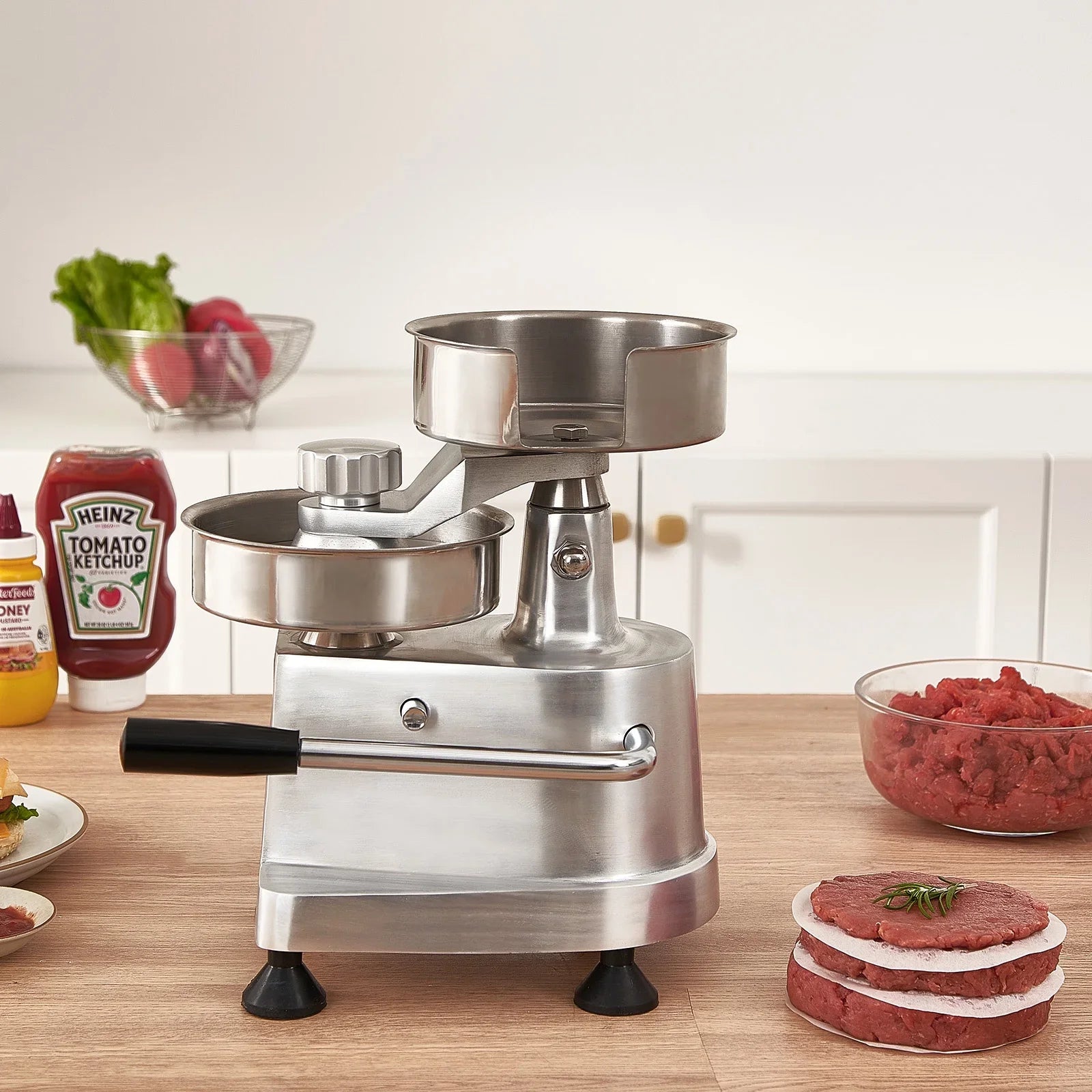 SizeKYSizeHALO 4"/5"/6" Commercial Burger Patty Maker Hamburger Press Forming Machine