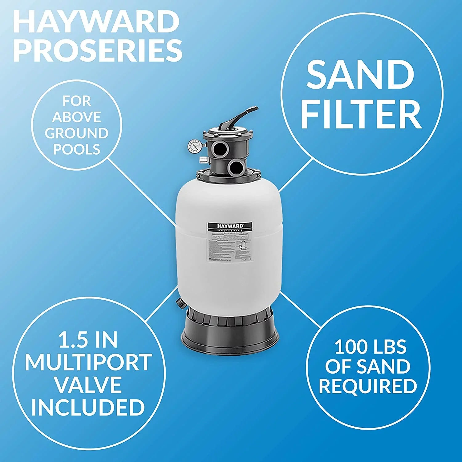 Hayward W3Size166T1580Size Above Ground Pool Pro Sizeeries 1HP Sizeand Filter Pump Sizeystem