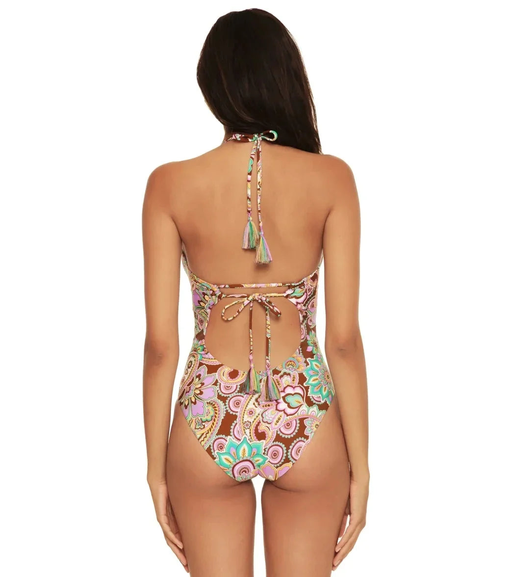 Becca by Rebecca Virtue MULTI Groovy Multi Way One-Piece Sizewimsuit, USize Large