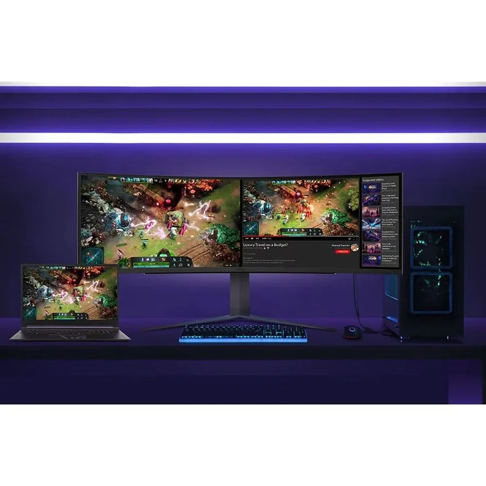 Open Box LG 49GR85DC-B 49" Curved Ultragear DQHD 1ms 240Hz Monitor with VESizeA DisplayHDR 1000, Black