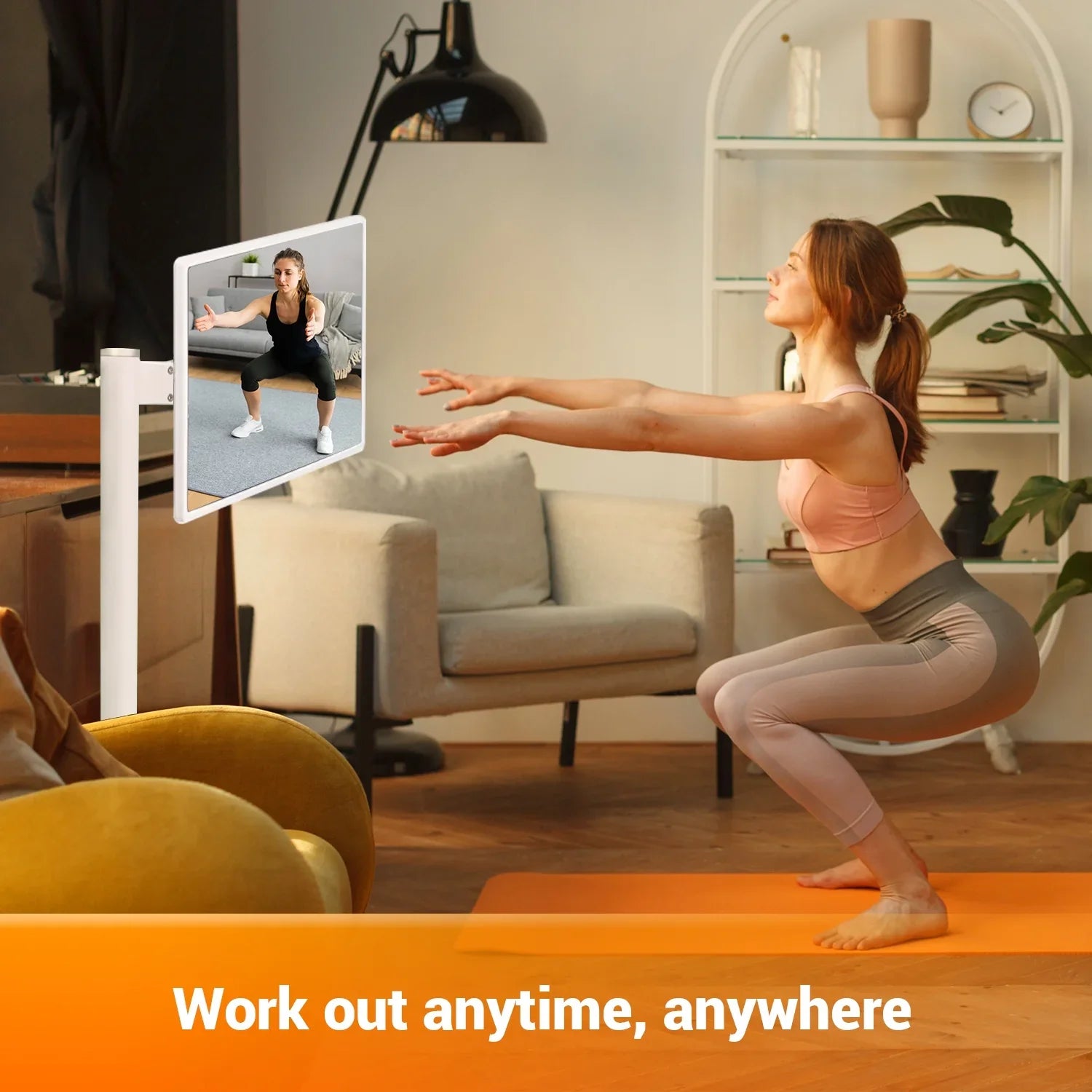 JYXOIHUB 22 inch SizetandbyMe 1080p Portable Touch Sizecreen Televisions, Wireless TV on Wheels