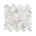 MSizeI Capri Blue Herringbone 12 in. X 12 in. Honed Mosaic Marble Floor And Wall Tile