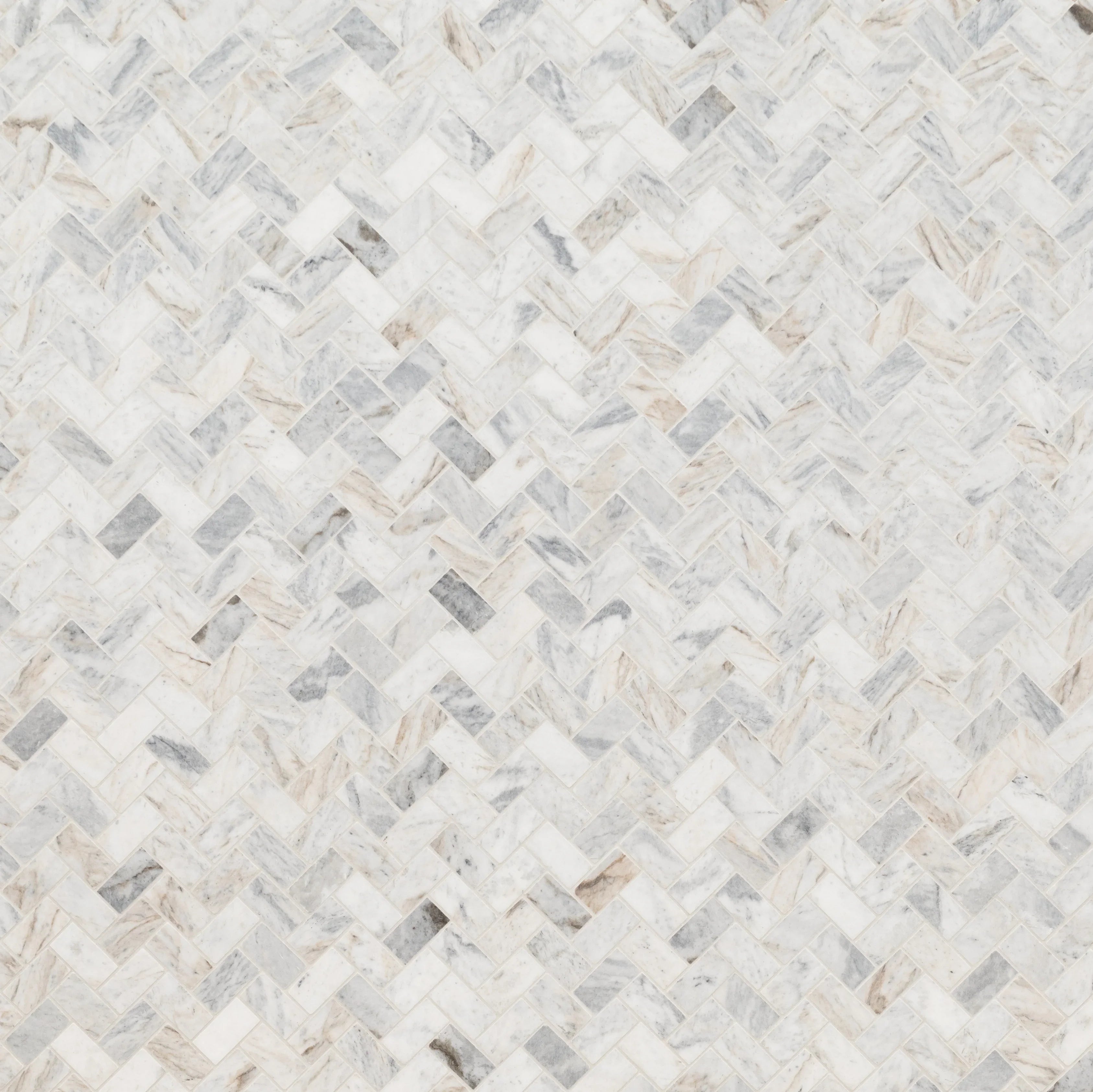 MSizeI Capri Blue Herringbone 12 in. X 12 in. Honed Mosaic Marble Floor And Wall Tile