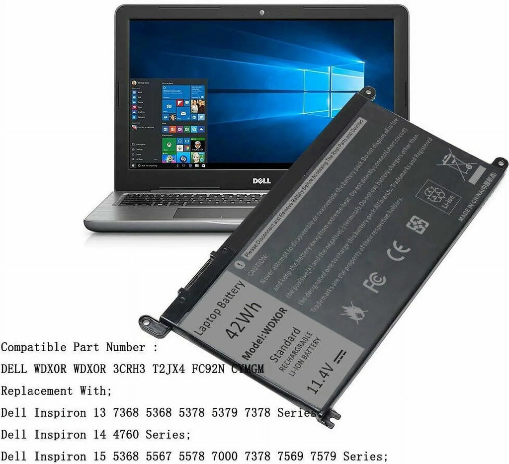 Battery For Dell Inspiron 15 5565 5567 5568 5578 13 5368 5378 5379 WDXOR 0WDX0R