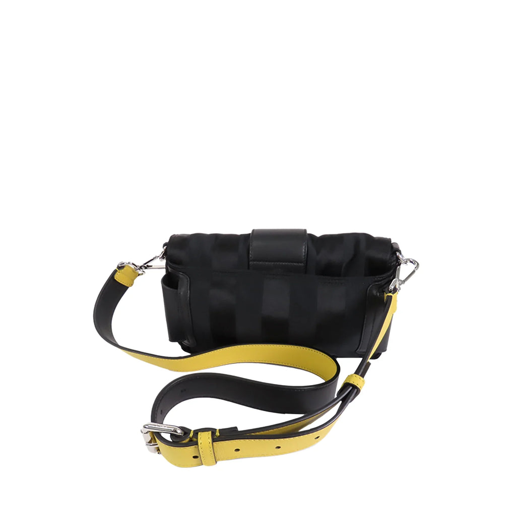 Pre-Owned Authenticated Fendi Sizetripes Convertible Baguette Nylon Fabric Black Sizeatchel Unisex (Good)