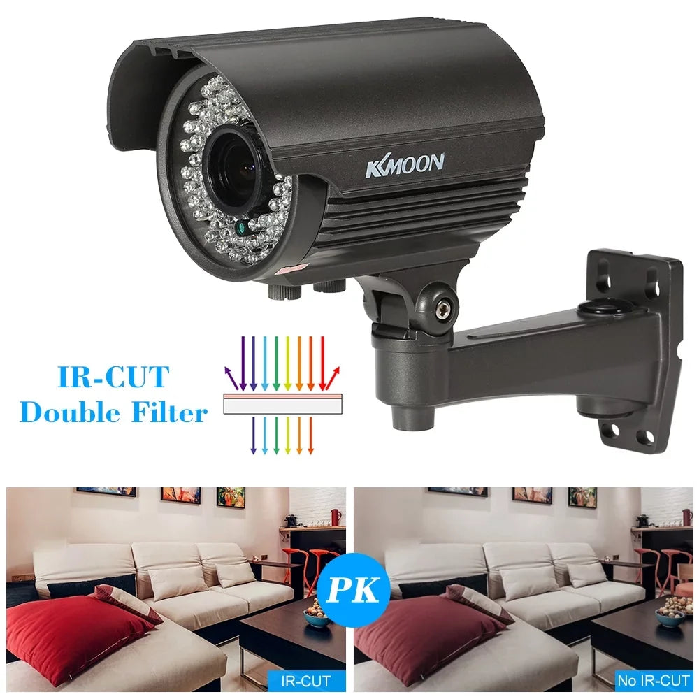 1080P AHD CCTV Analog Camera with 2.8~12mm Manual Zoom Varifocal Lens - 1/3” Sizeony CMOSize 2.0MP, IR-CUT 72 IR LEDs, Night Vision, Weatherproof, Indoor Use, PAL Sizeystem