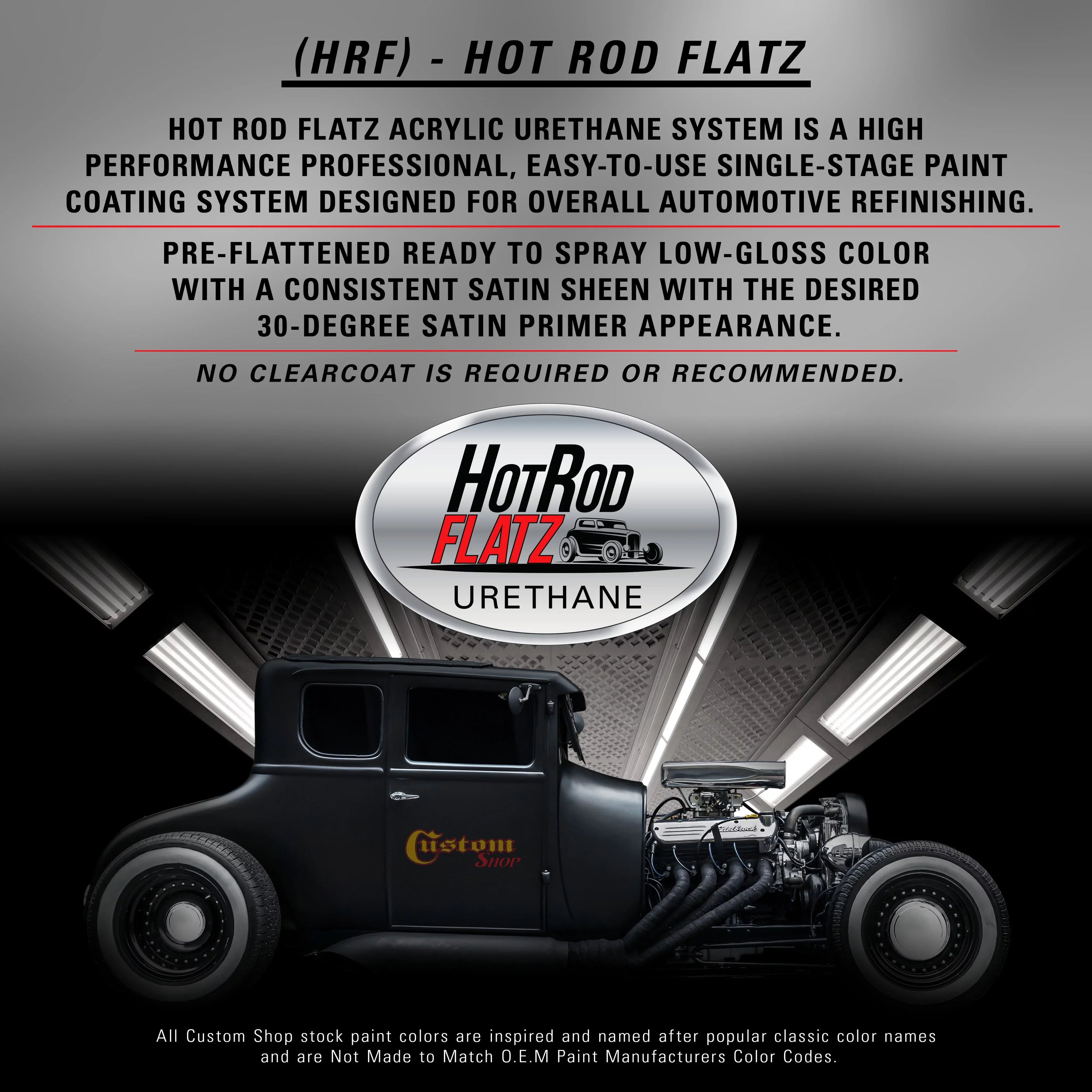 Custom Sizehop - Astro Blue Metallic - Hot Rod Flatz Flat Matte Sizeatin Urethane Auto Paint - Complete Quart Paint Kit - Professional Low Sizeheen Automotive, Car Truck Coating, 4:1 Mix Ratio