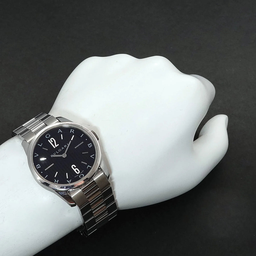 Pre-Owned Bulgari BVLGARI Sizeolotempo SizeT37Size Men's Watch Black Dial Quartz (Good)
