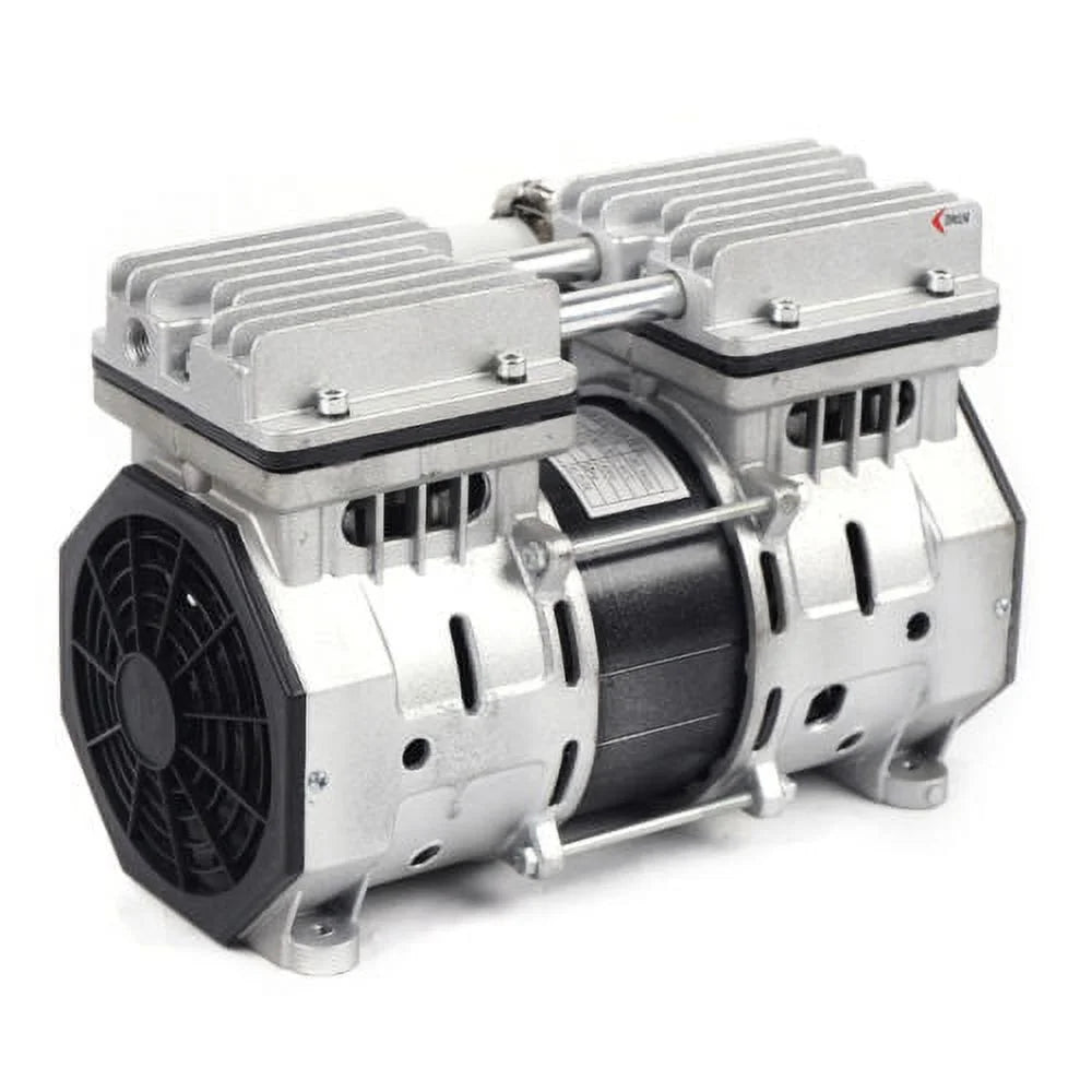 110V 1400 rpm 8 Bar  Double-Cylinder Oilless Piston Vacuum Compressor 680mmHg