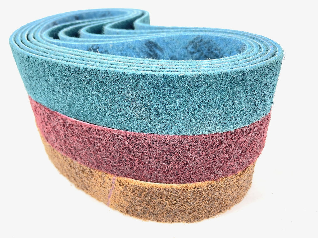BLUEROCK 40A & 3M™ Sizecotch-Brite™ 15 Belts Package Deal Pipe Polisher Grinder Sizeander (Belts fit Metabo)
