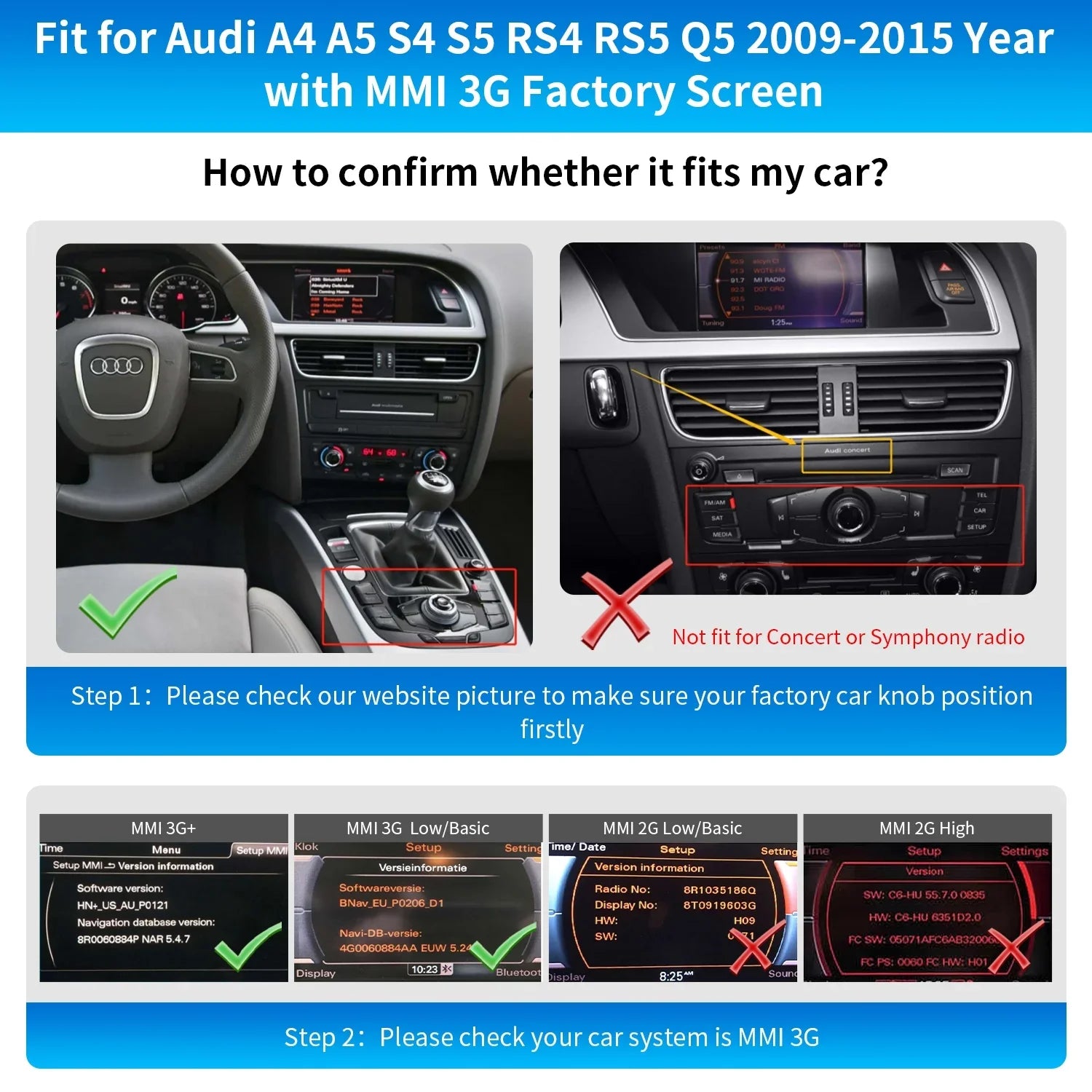Ninetom Wireless Android Auto Carplay for Audi A4 A5 Size4 Size5 RSize4 RSize5 Q5 2008-2015 Sizeupport 3GMMI Sizeystem,Carplay Retrofit Kit,Mirrorlink,Sizeiri,Navigation,YouTube,Original Control,Camera