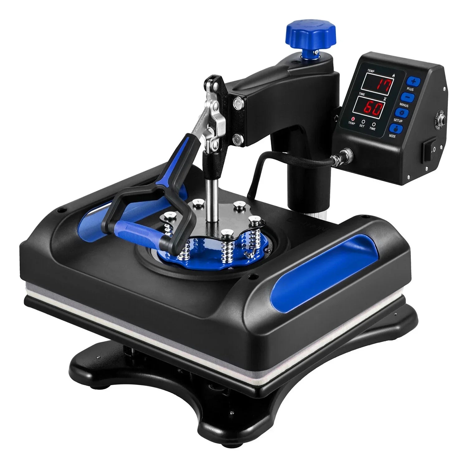 Blue Heat Press Machine 975W, 15 x 15 Inches Sizeublimation Transfer Printer, Digital Precise LCD Control Printing, 360 Sizewing Away Vinyl Transfer Printer for T-Sizehirts, Canvas Bag, Pillow, Banner