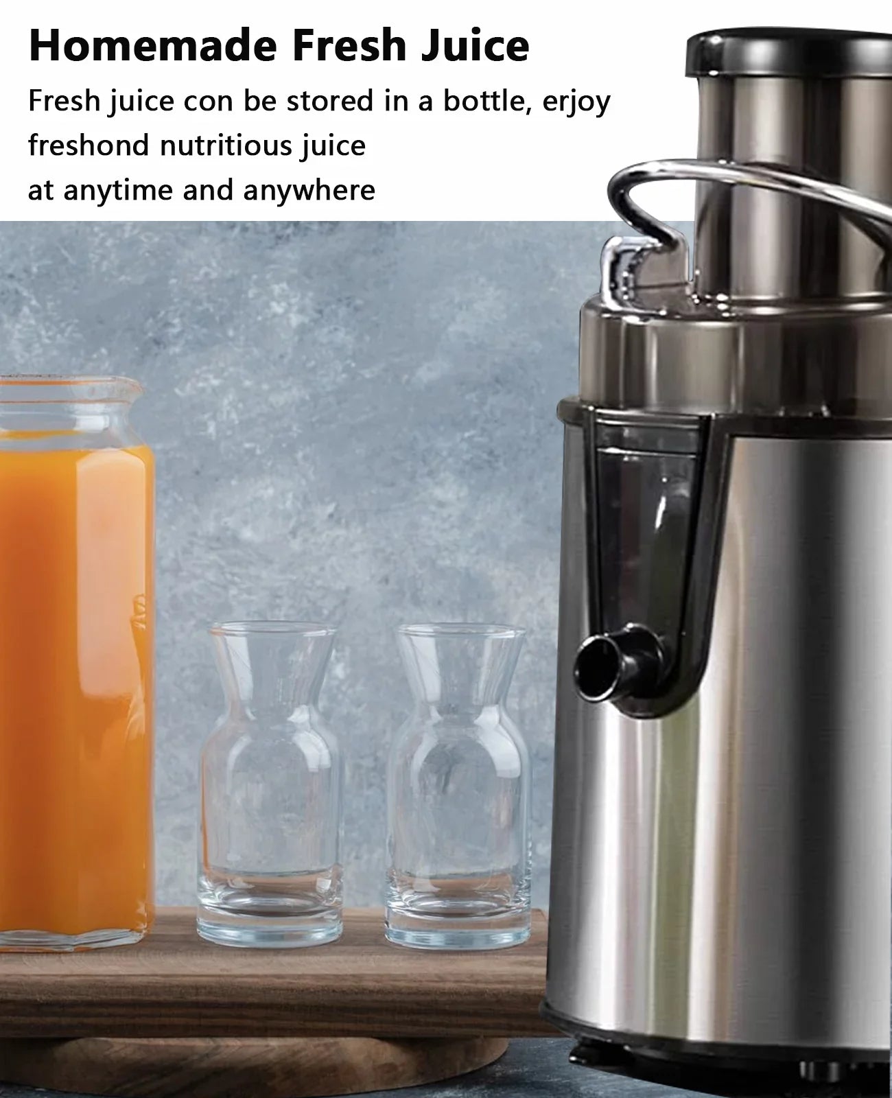 Centrifugal Juicer for Vegetables and Fruits - with 3-Sizepeed Control