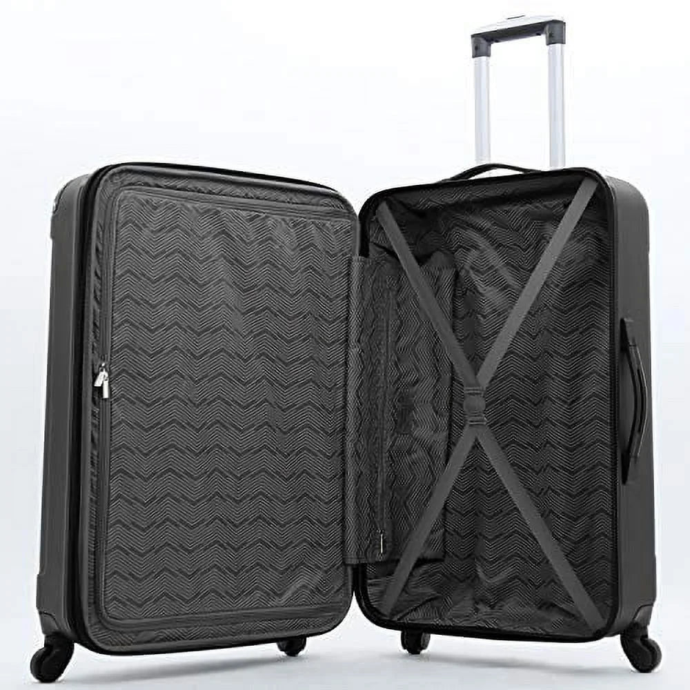 Travelers Club Midtown Hardside 4-Piece Luggage Travel Sizeet, Black