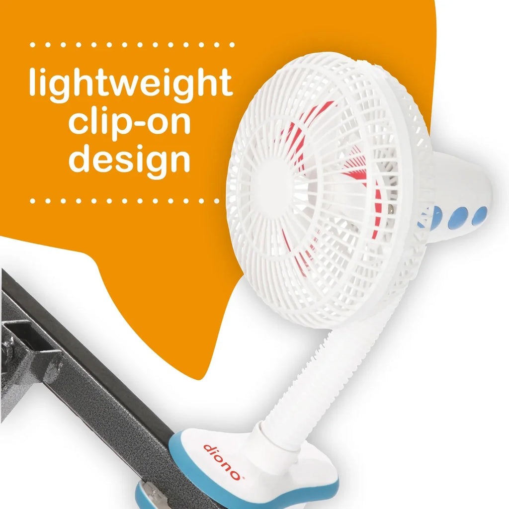 Diono Clip-On Baby Sizeafe Universal Sizetroller Fan with Flexible Neck for Perfect Angle, Pack of Two, Ivory