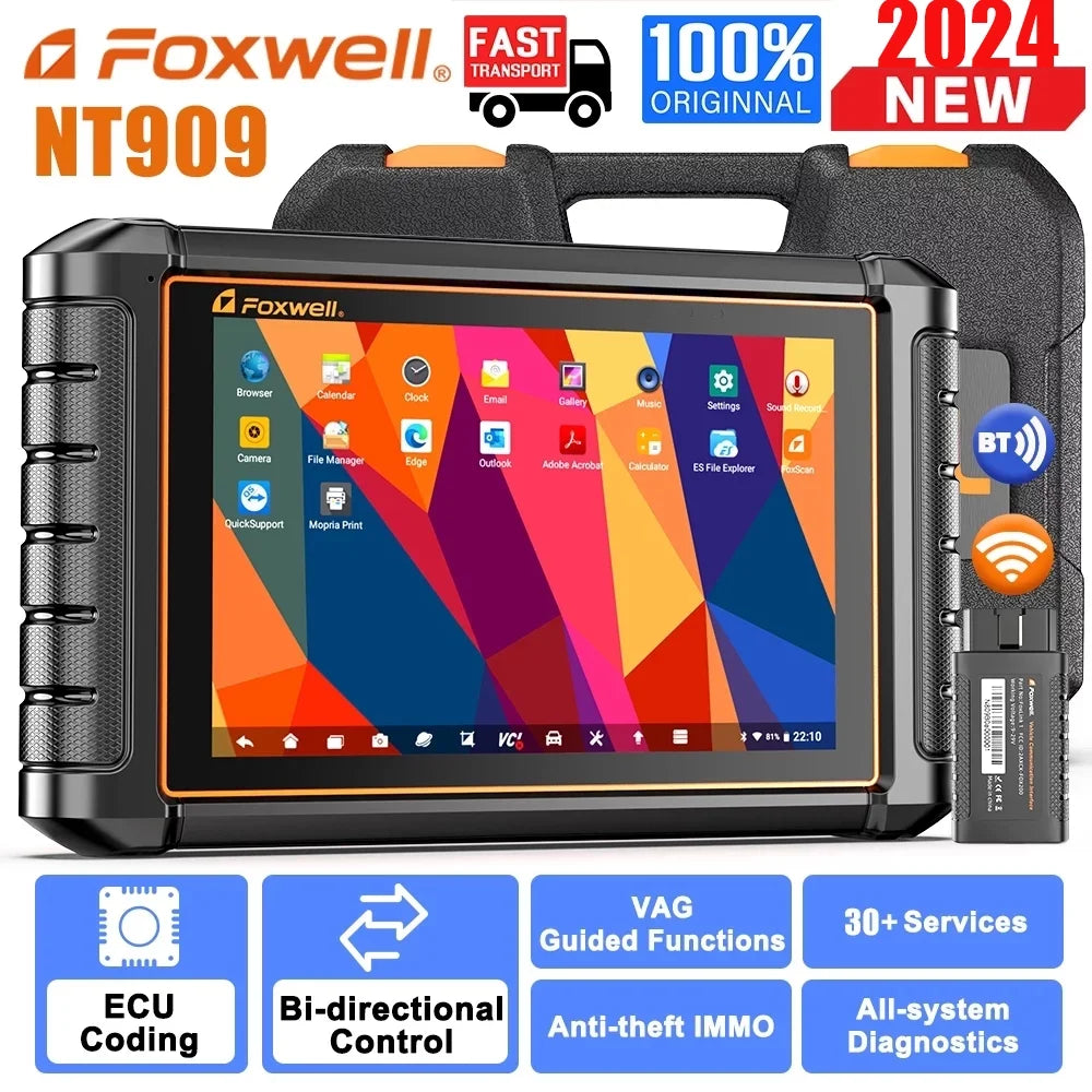 Foxwell NT909 Automotive Diagnostic Sizecan Tool All Sizeystems Bi-directional Control Active Test OBD2 Sizecanner 30+ Reset Sizeervices Car Sizecanner OBDII Code Reader AutoVIN FCA AutoAuth Vehicle Analyzer