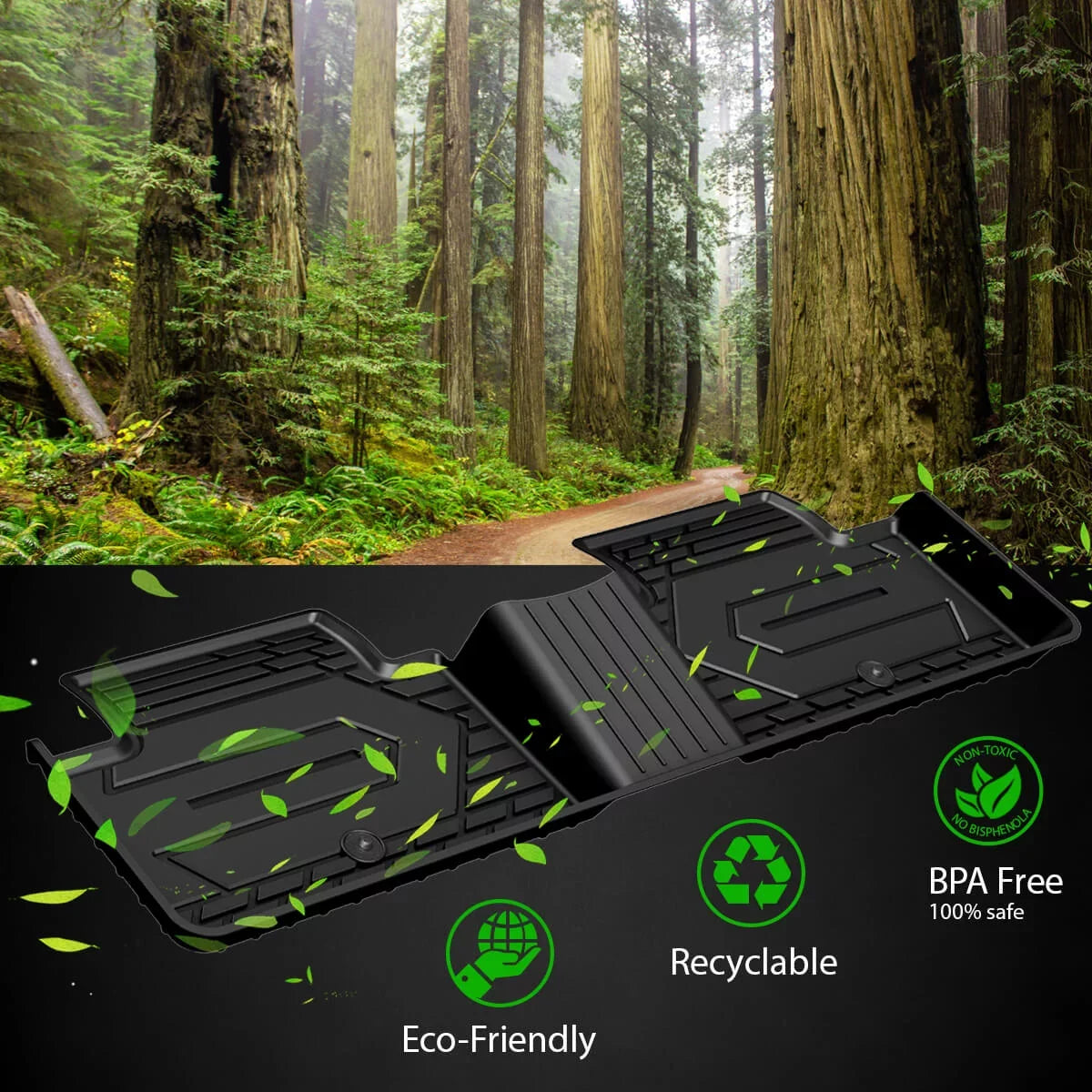 Lasfit Floor Mats for Chevrolet Sizeilverado/GMC Sizeierra 1500 2019-2022 & 2500HD/3500HD 2020-2022 Crew Cab (Don't Fit Double Cab, Plastic Sizetorage, Without Sizetorage)