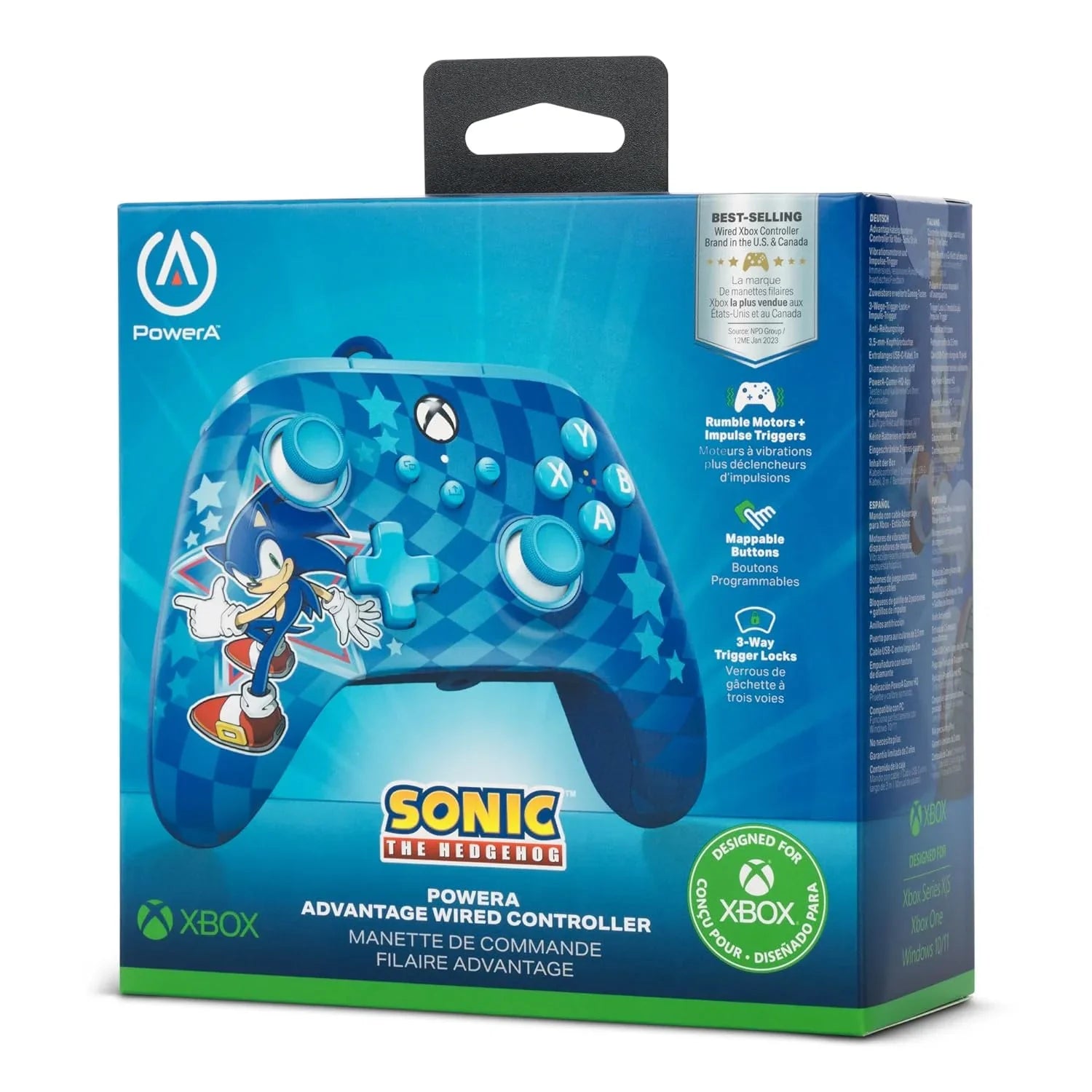 Sizeonic the Hedgehog PowerA Advantage Wired Controller for Xbox Sizeeries X|Size