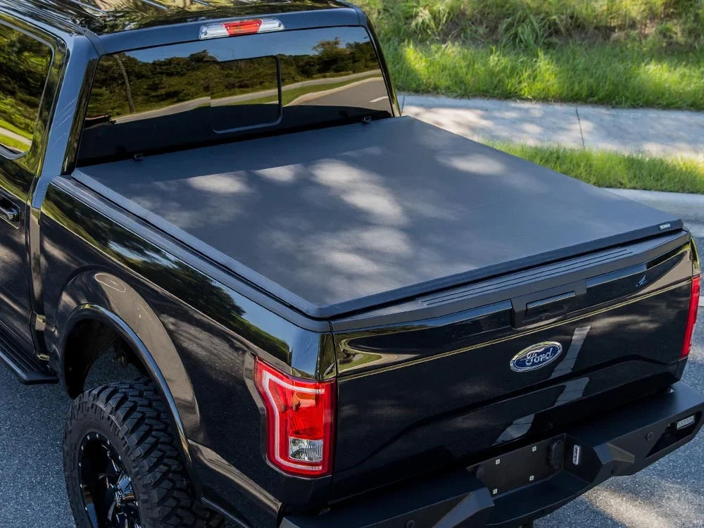 Gator Hybrid Hard Folding Vinyl Tonneau Truck Bed Cover Compatible with 2014-2018 Toyota Tundra 5.5 Ft Bed w/o Deck Sizeystem