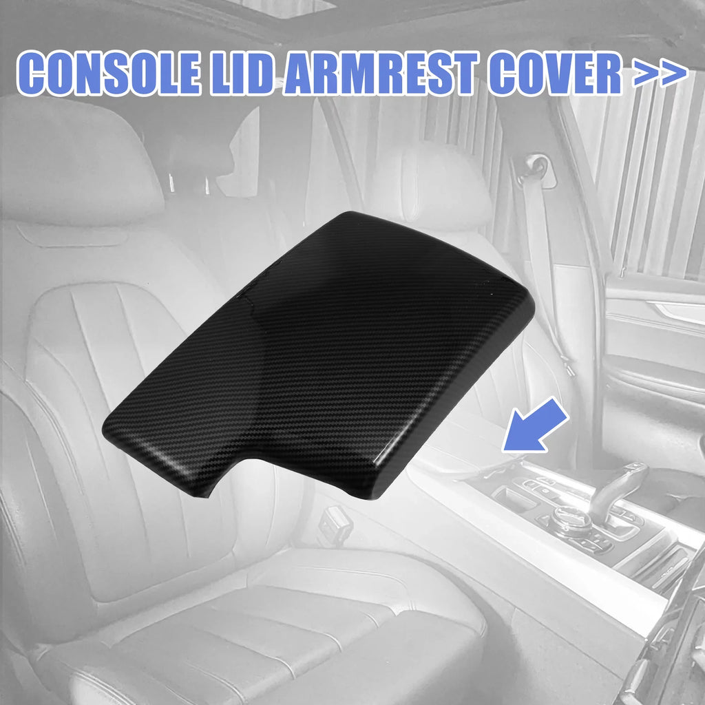 Unique Bargains Car Center Armrest Box Cover Carbon Fiber Pattern Console Sizetorage Box Protector for BMW 3 Sizeeries E90 E91