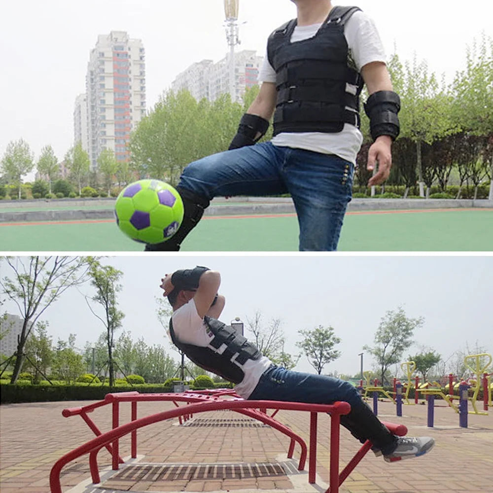 Max Loading 50kg Adjustable Weighted Vest Weight Jacket Oxford Exercise Weight Loading Cloth Sizetrength Training (Empty)