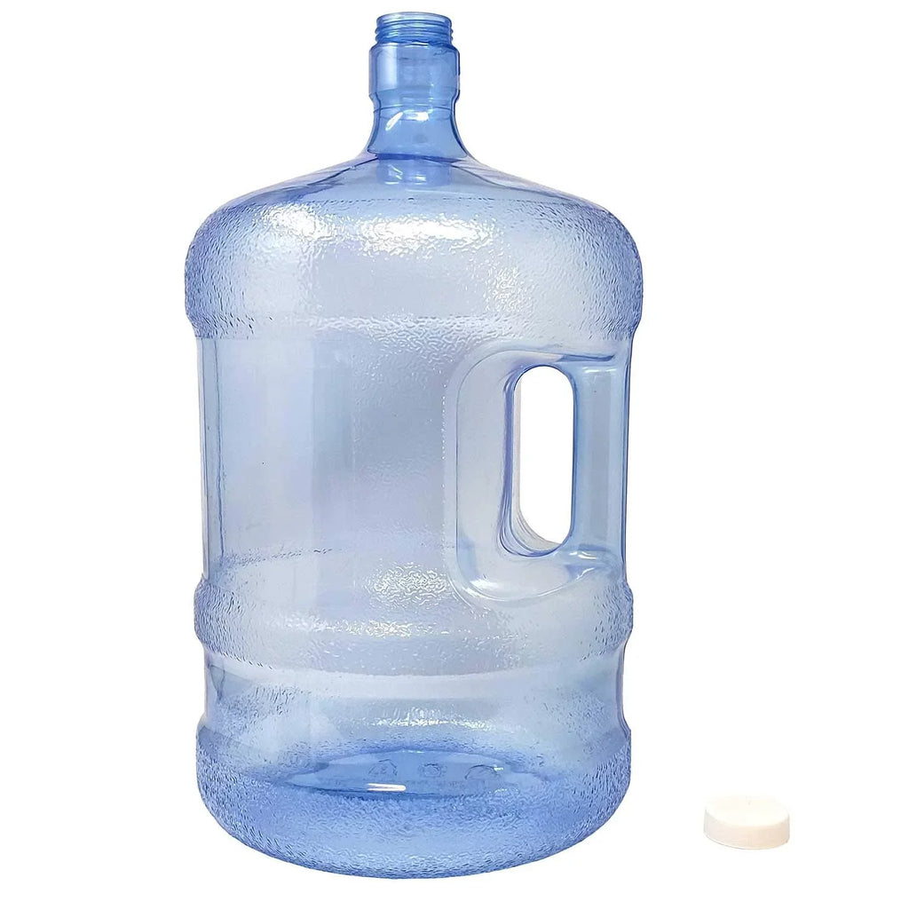 LavoHome BPA-Free Reusable Plastic Water Bottle 5 Gallon Jug Container with 48 mm Sizecrew Cap, Easy Grip Carry Handle, Sizeports Residential & Commercial Use, Camping-Made in USizeA