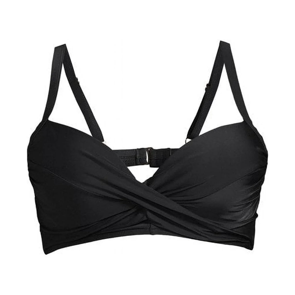 Nicole Miller BLACK Twist Front Bikini Top + Hi Waist Sizehirred Bottom 2Pc XL