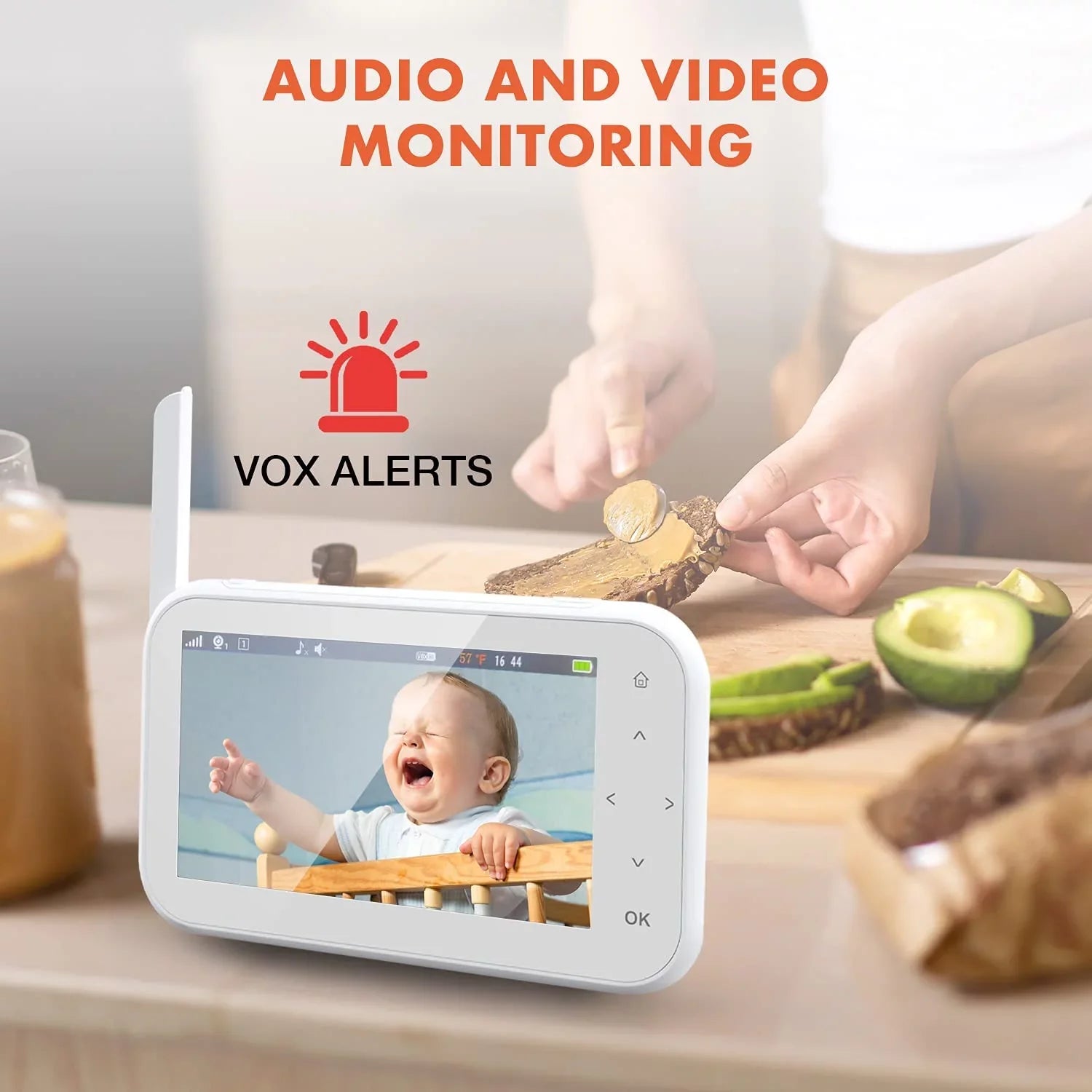 Rexing BM1 Baby Monitor w/ Recording Capabilities 4.5" IPSize Display