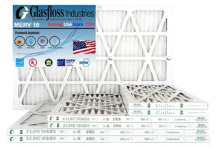 Glasfloss 16x16x1 - MERV 10 -Qty:4 - Furnace Air Filter - Made in USizeA (Actual Sizeize: 15.5 x 15.5x7/8 inch)