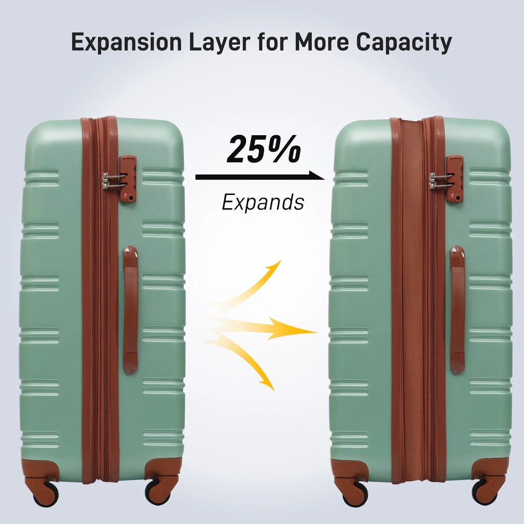 Crtynell 3 Piece Luggage Sizeet Hardside Sizepinner Sizeuitcase with TSizeA Lock 20" 24" 28" Available