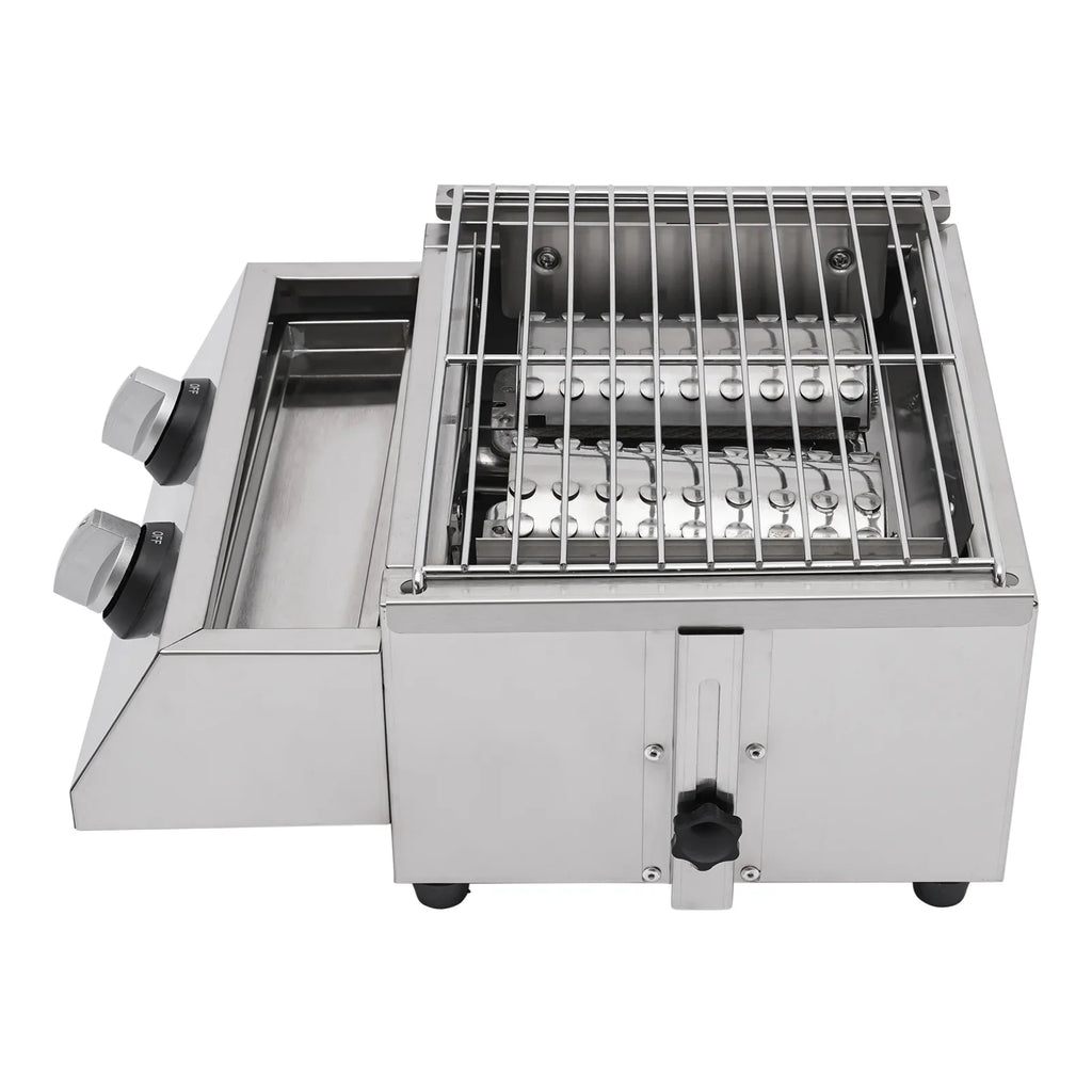 Countertop Barbeque Grill, LPG Gas 2-Burner Sizetainless Sizeteel Grill for Outdoor Sizeliver