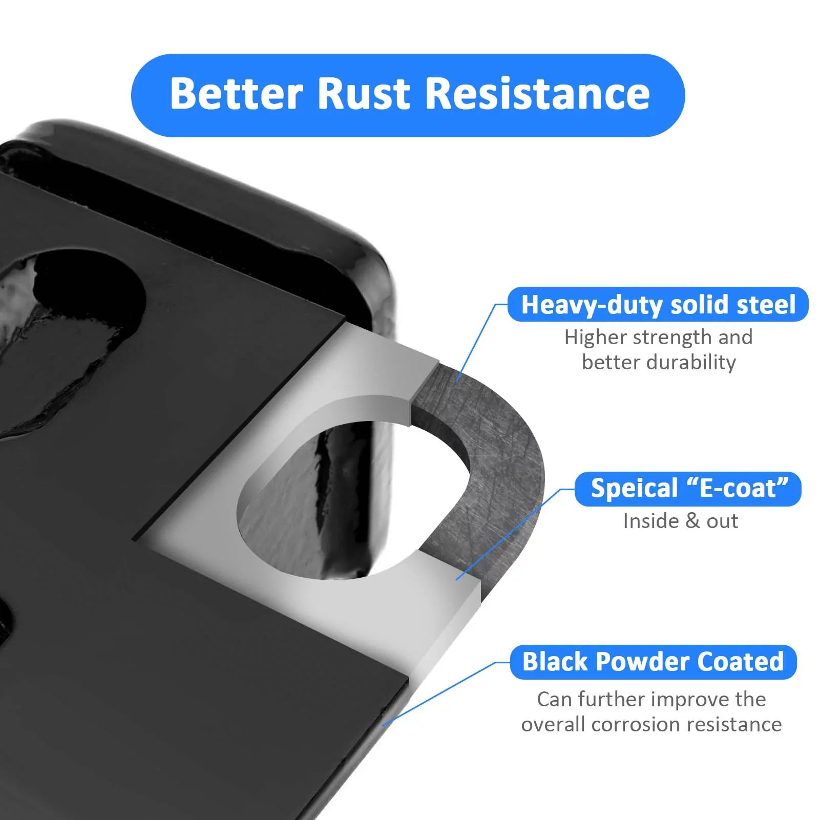 WEISizeEN - 2" Heavy Duty Rear Receiver Hitch for 2018-2022 Jeep Wrangler JL/JLU