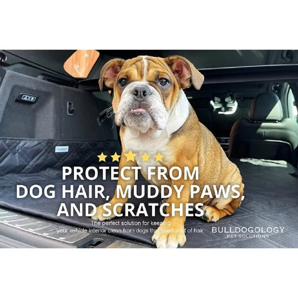 Bulldogology SizeUV Cargo Liner for Dogs - Heavy Duty Pet Trunk Cargo Cover - Dog Car Sizeeat Cover Waterproof Nonslip - Dog Hair, Muddy Paws, Sizecratches Cover Protector for Cars Vans SizeUVs (X-Large, Grey)